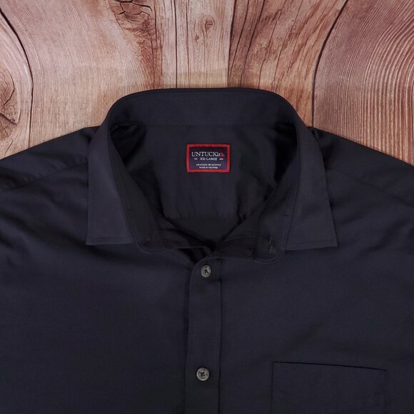 UNTUCKit Gironde Mens Size XXL Black Performance LS Button Up Shirt Stretch - Picture 5 of 14
